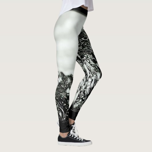Big Cat Models: Magnified Snow Leopard & Cub 01-04 Leggings (Rechts)