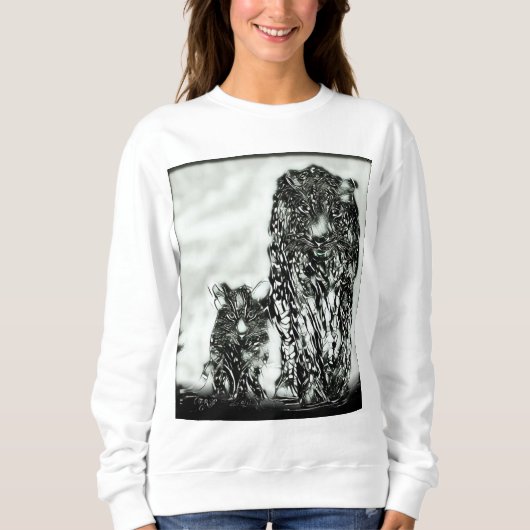 Big Cat Models: Magnified Snow Leopard & Cub 01-04 Sweatshirt (Vorderseite)