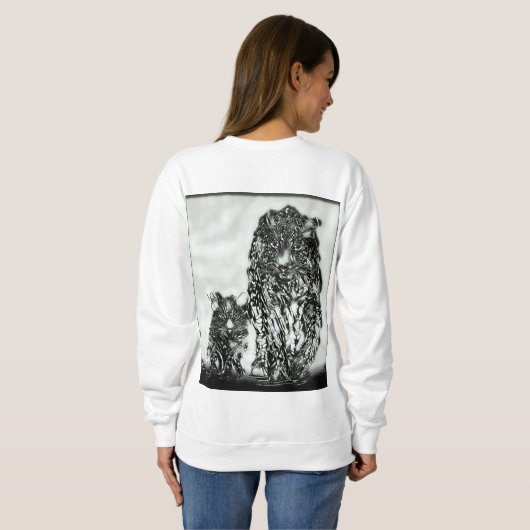 Big Cat Models: Magnified Snow Leopard & Cub 01-04 Sweatshirt (Schwarz voll)