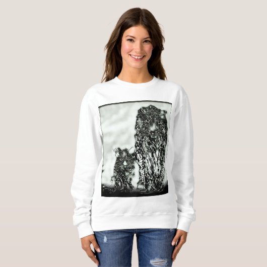 Big Cat Models: Magnified Snow Leopard & Cub 01-04 Sweatshirt (Vorne ganz)