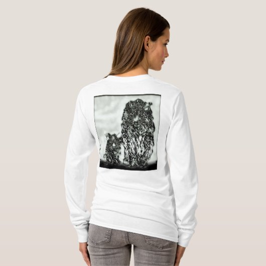 Big Cat Models: Magnified Snow Leopard & Cub 01-04 T-Shirt (Schwarz voll)