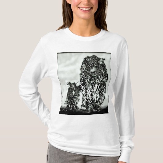 Big Cat Models: Magnified Snow Leopard & Cub 01-04 T-Shirt (Vorderseite)