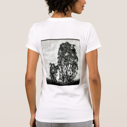 Big Cat Models: Magnified Snow Leopard & Cub 01-04 T-Shirt (Rückseite)