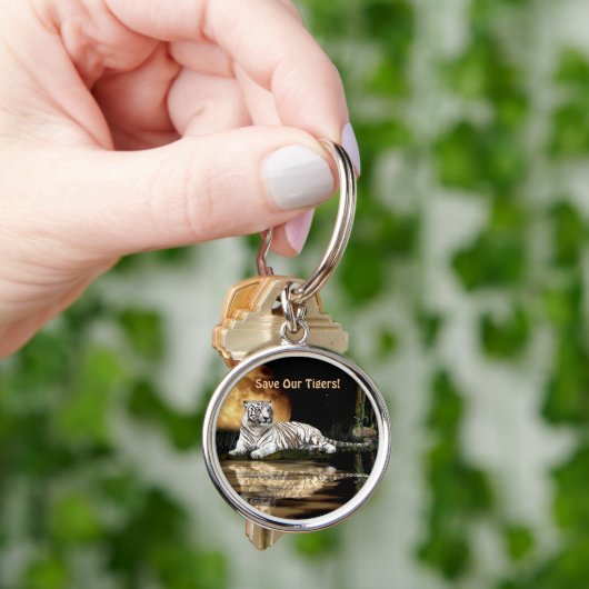 Big Cat Rare White Tiger Collection Schlüsselanhänger (Hand)