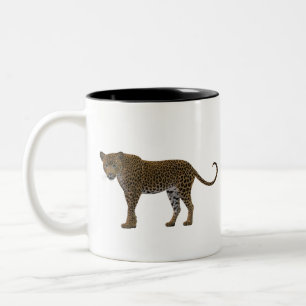 Big Cat Rendering Leopard Predator Stains Zweifarbige Tasse