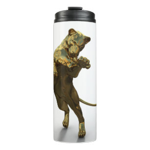 Big Cat Tiger Panther Cat Abbildung Gold Carat Thermosbecher