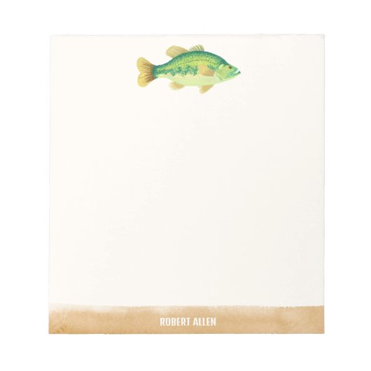 Big Catch Illustrated Fish Notepad Notizblock (Vorderseite)