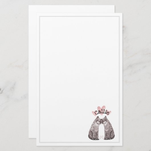 Big Cats Schnürsenkel Ihren Namen Kinder hinzufüge Briefpapier (Vorne/Hinten)