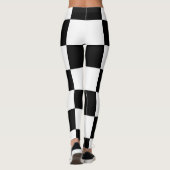 Big Checkered Pattern Schwarz und Weiß Moderne Leggings (Rückseite)