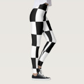 Big Checkered Pattern Schwarz und Weiß Moderne Leggings (Rechts)