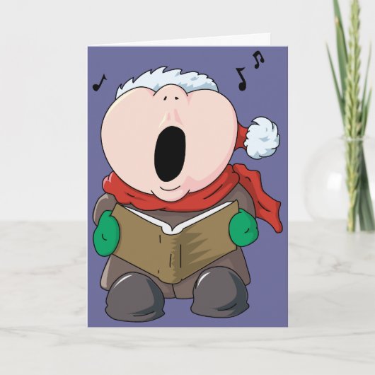 Big Cheeks Caroler Feiertagskarte (Vorderseite)