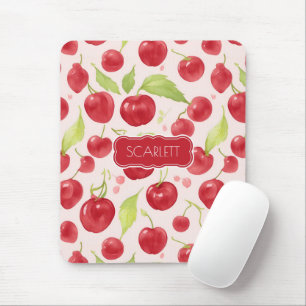 Big Cherry Watercolor Farbenfrohe Persönliches Mus Mousepad