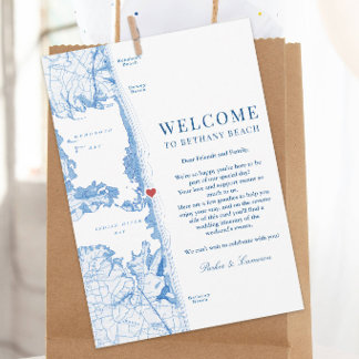 Big Chill Beach Club Wedding Itinerary Welcome Dankeskarte