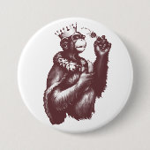 Big Chimpin' (Monochrom) Button (Vorderseite)