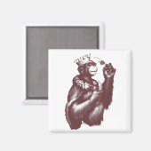Big Chimpin' (Monochrom) Magnet (Vorderseite/Rückseite)