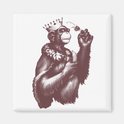Big Chimpin' (Monochrom) Magnet (Vorne)