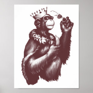 Big Chimpin' (Monochrom) Poster