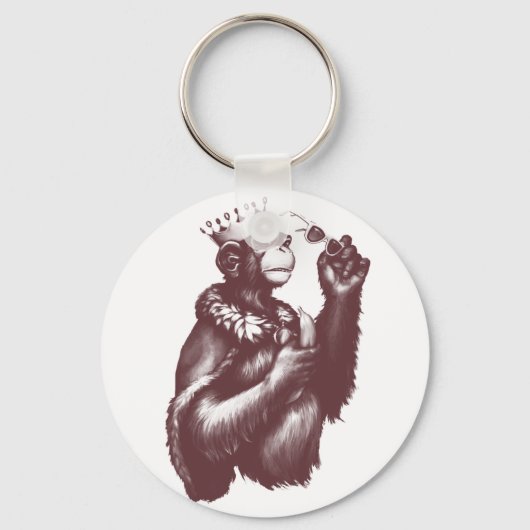 Big Chimpin' (Monochrom) Schlüsselanhänger (Vorderseite)