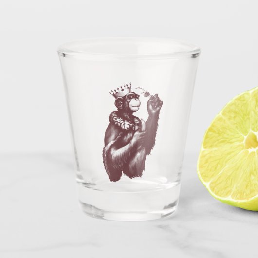 Big Chimpin' (Monochrom) Schnapsglas (Vorderseite)
