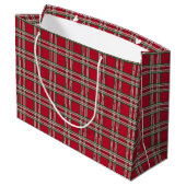 Big Christmas Bow Red Kariert Holiday Gift Bag Große Geschenktüte (Rückseite Schrägansicht)