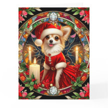 Big Christmas Card Chihuahua in Santa Dress