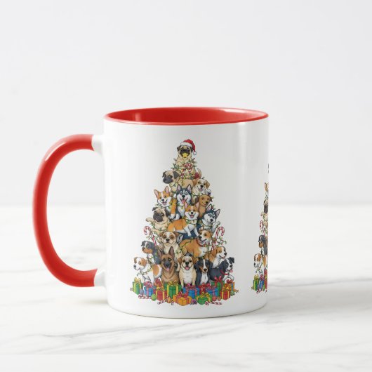 Big Christmas Dog Tree – Festive Pup Tasse (Links)