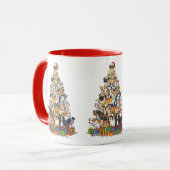 Big Christmas Dog Tree – Festive Pup Tasse (Vorderseite Links)