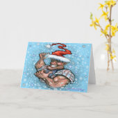 Big Christmas Elf Karte (Gelbe Blume)