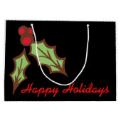 Big Christmas Holly Geschenktasche Große Geschenktüte (Rückseite)