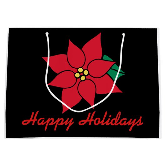 Big Christmas Poinsettia Geschenktasche Große Geschenktüte (Vorderseite)