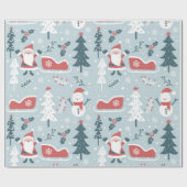 BIG Christmas Santa Claus Pattern Geschenkpapier (Flach)