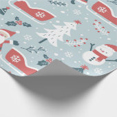 BIG Christmas Santa Claus Pattern Geschenkpapier (Ecke)