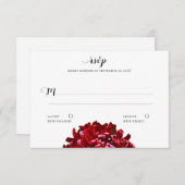 Big Chrysanthema Response Card RSVP Karte (Vorne/Hinten)