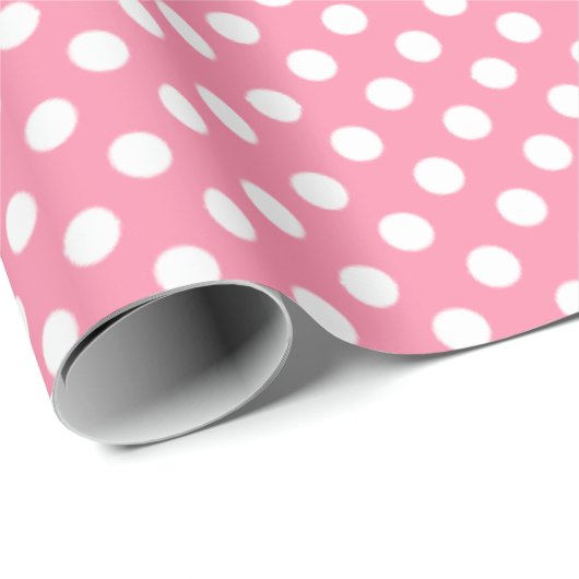 Big Circles Muster Flamingo Pink Geschenkpapier (Rolleneckpunkt)