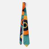 Big Circles Orange Blue Geometric Muster Krawatte (Rückseite)