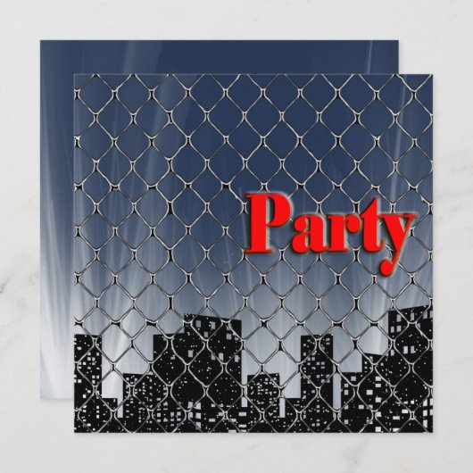 Big City Birthday Einladung (Vorne/Hinten)