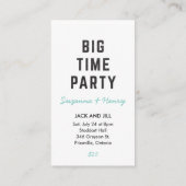 Big City Boy + Small Town Girl Jack & Jill Ticket (Rückseite)