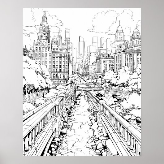 Big City Park Coloring Poster (Vorne)