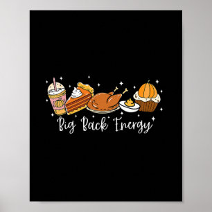 Big Ck Energy Retro Beintraining Truthahn Thanksgi Poster