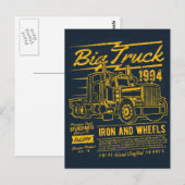 Big Classic USA Truck Iron and Wheels Postkarte (Vorne/Hinten)