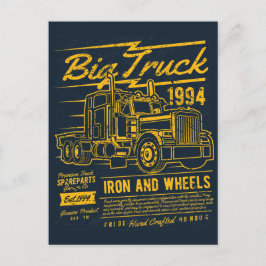 Big Classic USA Truck Iron and Wheels Postkarte