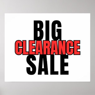 Big Clearance Sign, Boutique Signage, Einzelhandel Poster