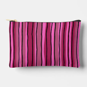 Big Color Pop Hot Pink und Black Stripes Kosmetisc Zubehörtasche