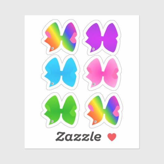 Big Colorful Bows Set - Enthält Rainbow Bow Aufkleber (Blatt)