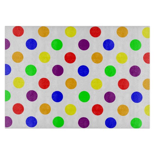 Big Colorful Polka Dots Schneidebrett (Vorderseite)