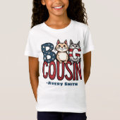 Big Cousin American Flag Cat T-Shirt (Vorderseite)