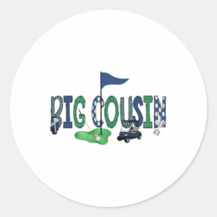 Big Cousin der Geburtstagskugel in einem Golf Sp Runder Aufkleber