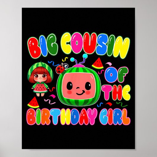 Big Cousin Of The Birthday Girl Melon Family Match Poster (Vorne)