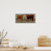 Big Cow Eyes - Red Cattle - Western Poster (Küche)