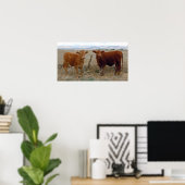 Big Cow Eyes - Red Cattle - Western Poster (Heimbüro)